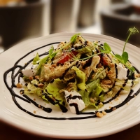 VEGETABLE SALAD WITH PEANUTS AND FETAKI CHEESE